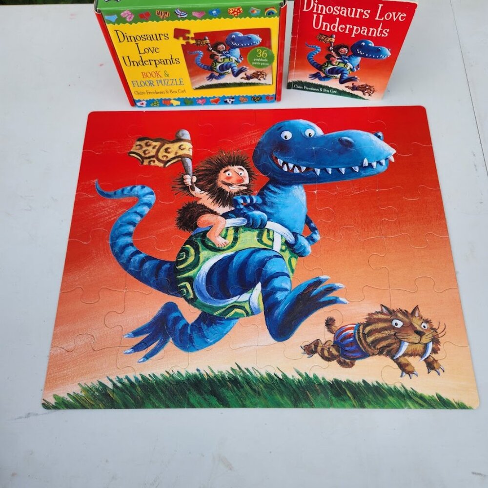 Dinosaurs Love Underpants Book and Floor Jigsaw Puzzle Toddler Toys 36 Pieces - Picture 4 of 9